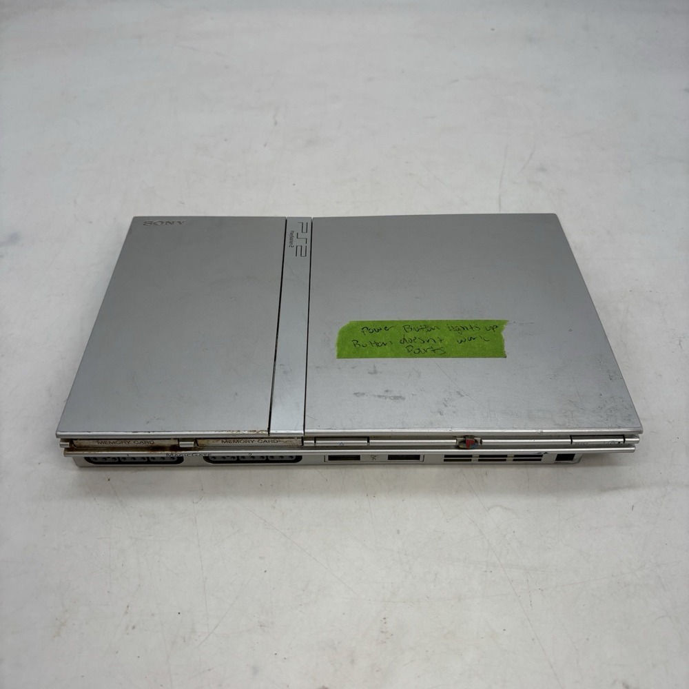 Sony SCPH-77001 Playstation 2 Slim Game Console Silver Parts/ Repair Only